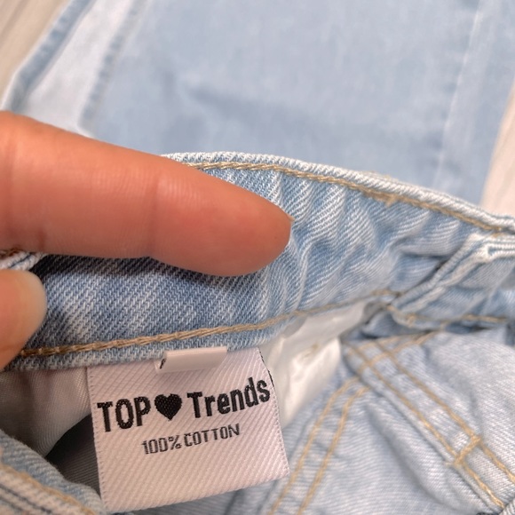 Top Trend Denim wide jeans with a high side slit. Size 36 - Picture 6 of 9